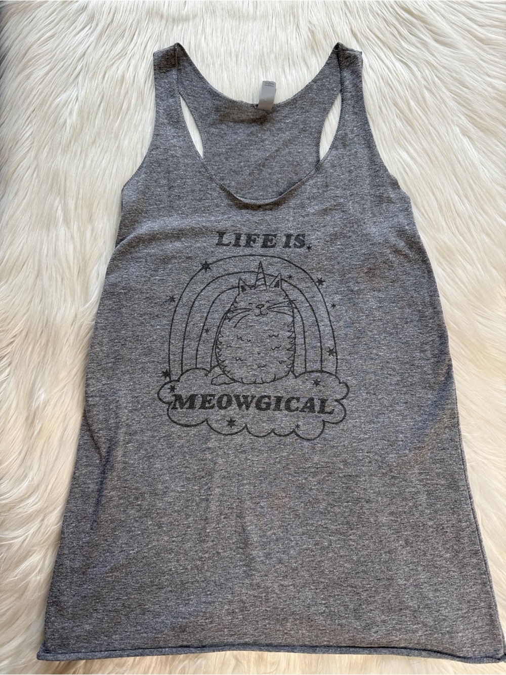 Cat Unicorn Meowgical Gray Racerback Tank